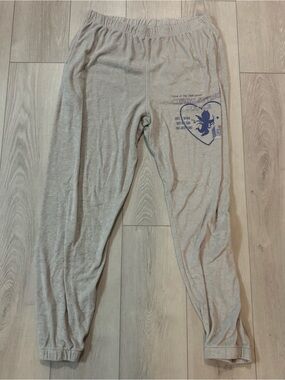 boys lie “love is blind” Grey Graphic Lounge Joggers with Heart Print